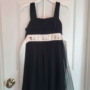 Black and white dress with high waist line